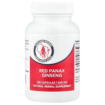 Dairyland Ginseng,Red Panax Ginseng, 500 mg, 150 Capsules