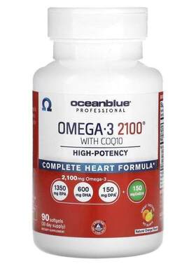 Ocean Blue,Professional, Omega-3 2100 With COQ10, High-Poten