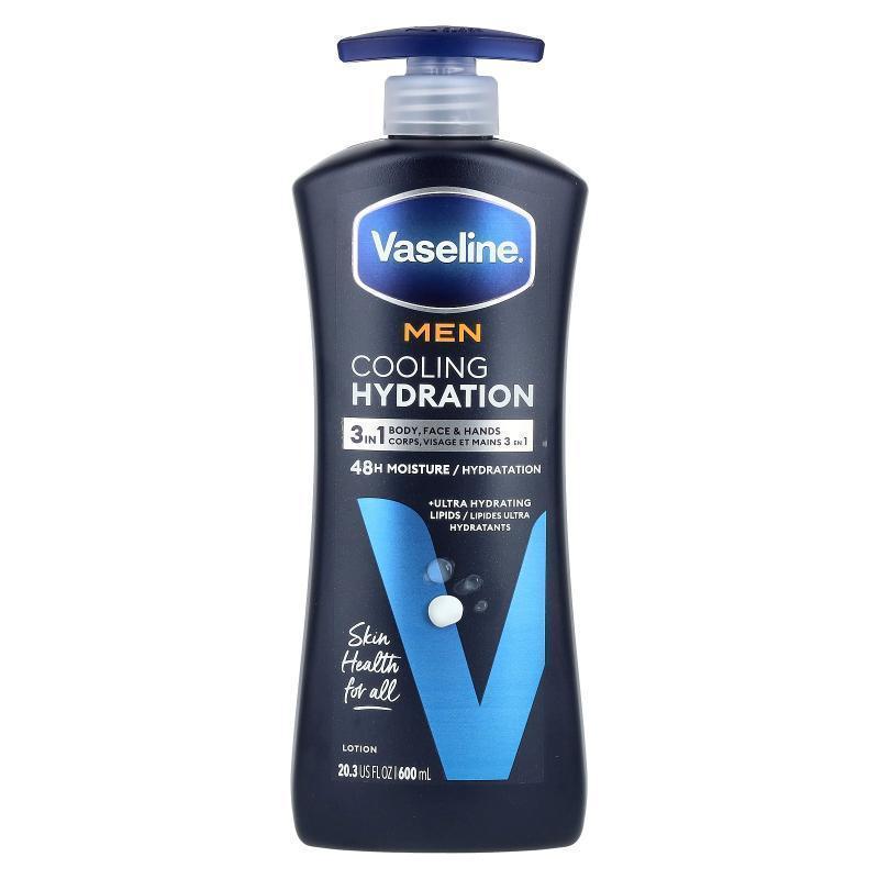 Vaseline,Men, Cooling Hydration, 3 in 1 Body, Face &amp;