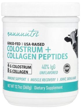 Nature's Fusions,Nutri，初乳 + 胶原蛋白肽，原味，12.7 盎司（