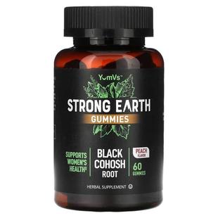 Yum-Vs,Strong Earth Gummies, Black Cohosh Root, Peach, 60 Gu