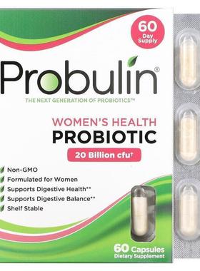 Probulin,女性健康，益生菌，200 亿 CFU，60 粒胶囊