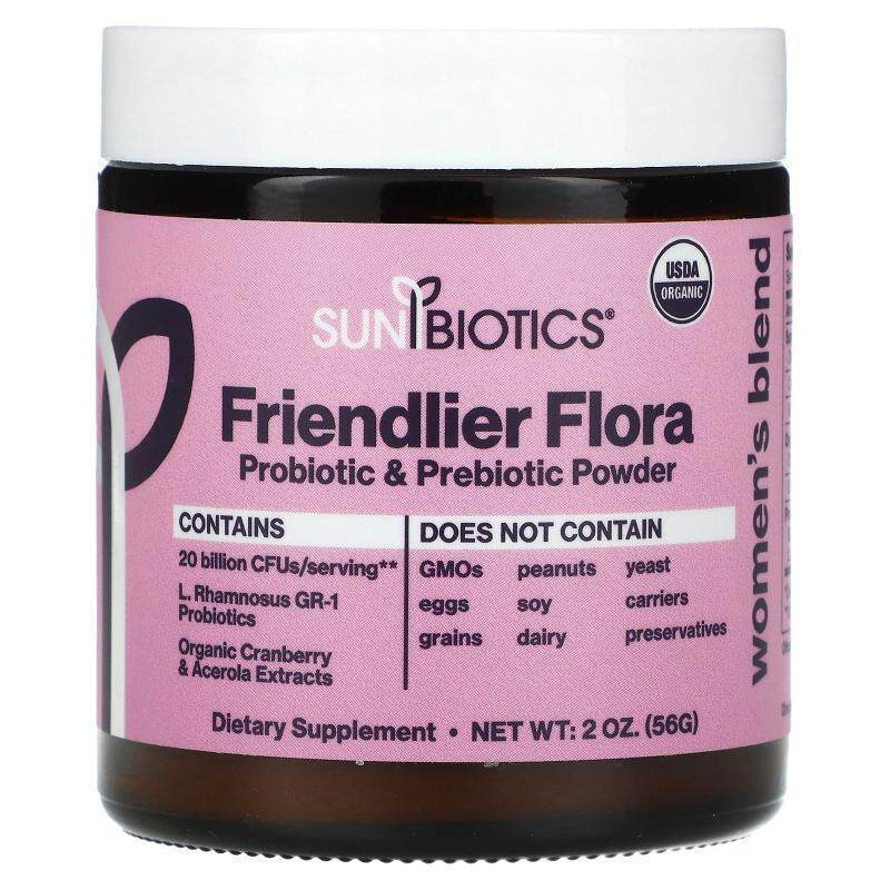 Sunbiotics,Friendlier Flora，女性专用混合物，益生菌和益生元2