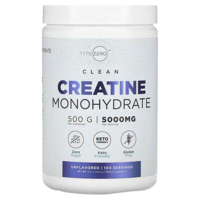 TypeZero,Clean, Creatine Monohydrate, Unflavored, 5,000 mg,