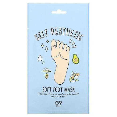 G9skin,Self Aesthetic 嫩足足膜，5 片装，0.40 液量盎司（12 毫