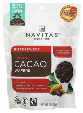 Navitas Organics,Organic Cacao Wafers, Semi-Sweet