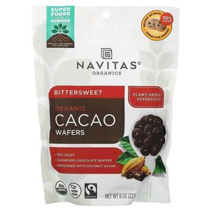 Navitas Organics,Organic Cacao Wafers, Semi-Sweet