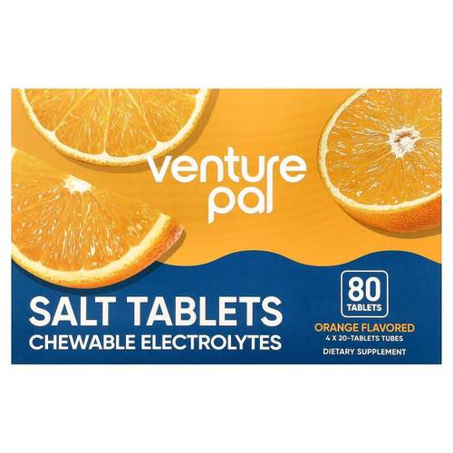 Venture Pal,Salt Tablets, Chewable Electrolytes, Orange, 4 T