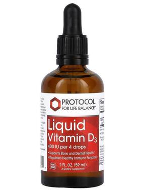 Protocol for Life Balance,Liquid Vitamin D3, 400 IU, 2 fl oz