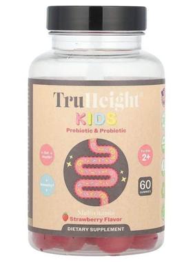 TruHeight,儿童益生元和益生菌软糖，适合 2 岁以上儿童，草莓味6