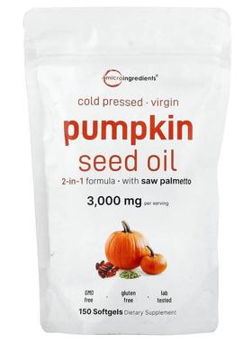 Micro Ingredients,Pumpkin Seed Oil, Cold Pressed, 150 Softge