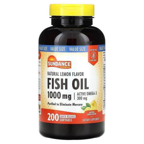 Sundance,Fish Oil, Natural Lemon, 1,000 mg, 200 Quick Releas