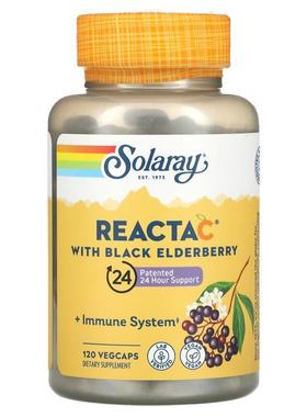 Solaray,Reacta C（含黑接骨木果），120 粒素食胶囊