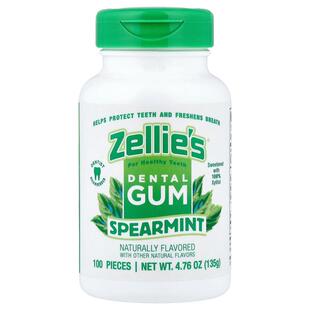 Zellie's,Dental Gum, Spearmint, 100 Pieces