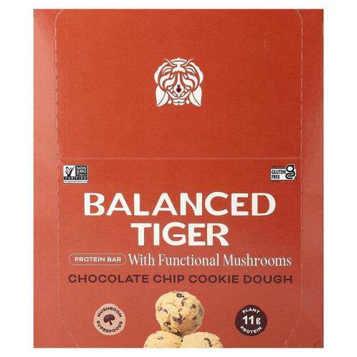 Balanced Tiger ,Protein Bar, Chocolate Chip Cookie Dough, 12