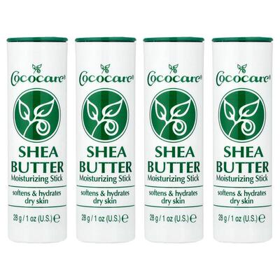 Cococare,Shea Butter Moisturizing Stick, 4 Pack, 1 oz (28 g)