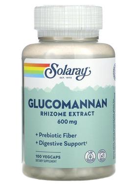 Solaray,Glucomannan, Rhizome Extract, 600 mg, 100 VegCaps
