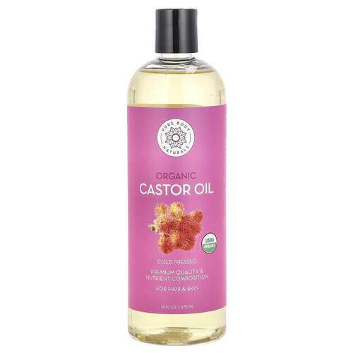 Pure Body Naturals,Organic Castor Oil, 16 fl oz (473 ml)