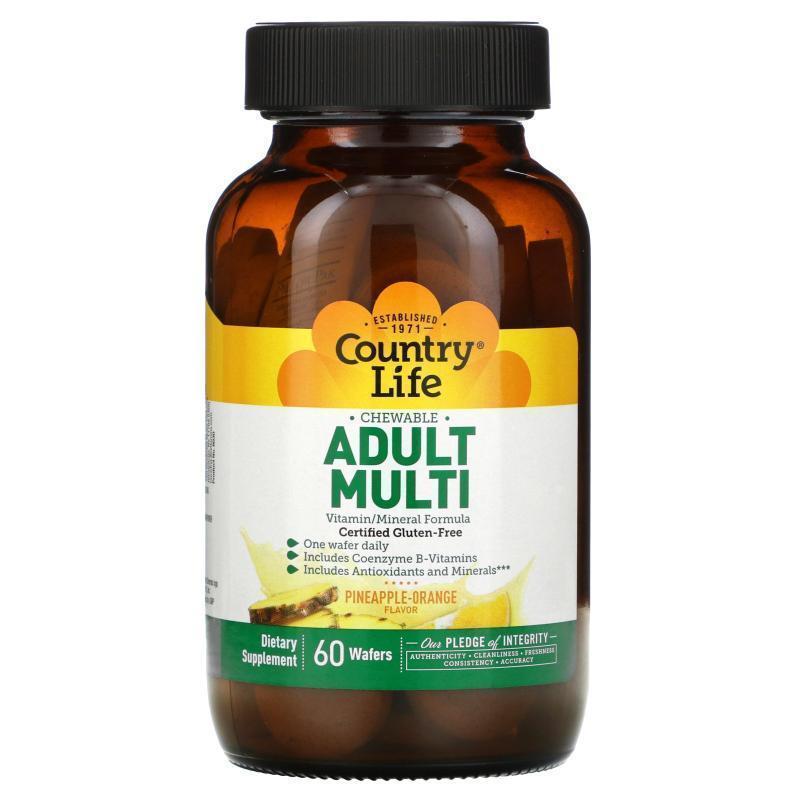 乡村生活,Chewable Adult Multi，菠萝橙味，120 片