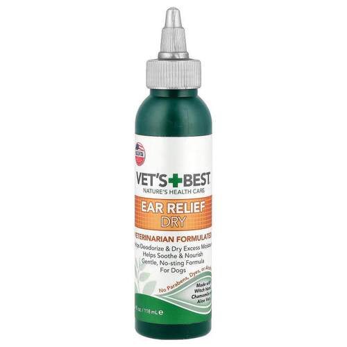 Vets Best,Ear Relief Dry, For Dogs, 4 fl oz (118 ml)
