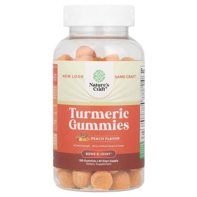 Natures Craft,Turmeric Gummies, Extra Strength, Peach, 120 G