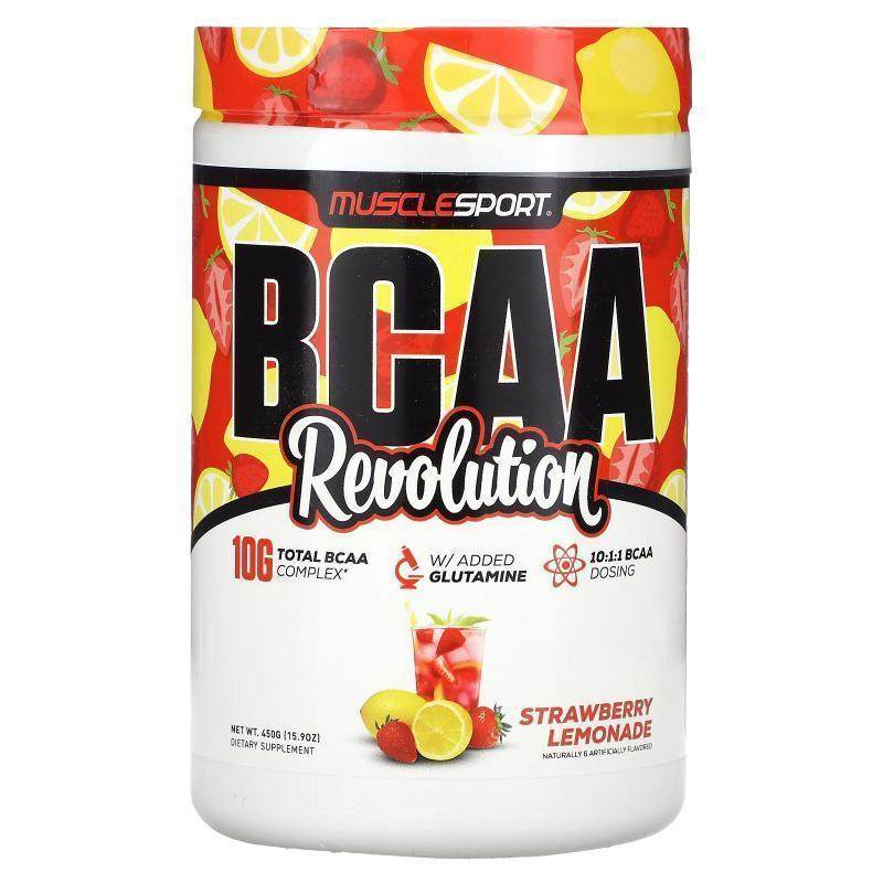 MuscleSport,BCAA, Revolution, Strawberry Lemonade, 15.9 oz (
