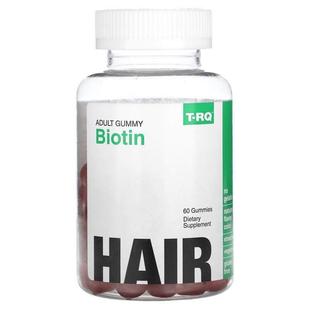 T-RQ,Adult Gummy, Biotin, Strawberry, 60 Gummies