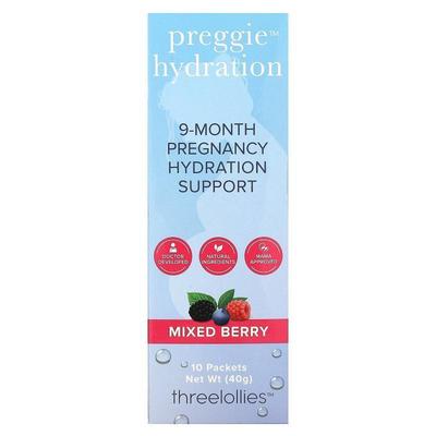 Preggie,Hydration, Mixed Berry , 10 Packets
