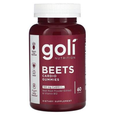 Goli Nutrition,Beets Cardio Gummies, 60 Gummies