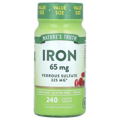 Nature's Truth,Iron, Ferrous Sulfate, 65 mg, 240 Coated Tabl