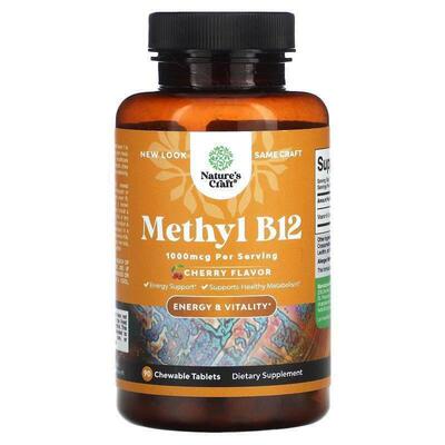 Natures Craft,Methyl B12, Cherry, 1,000 mcg, 90 Chewable Tab