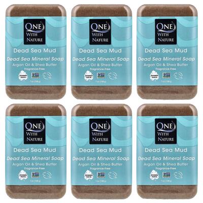 One with Nature,Dead Sea Mud Mineral Bar Soap, Fragrance-Fre