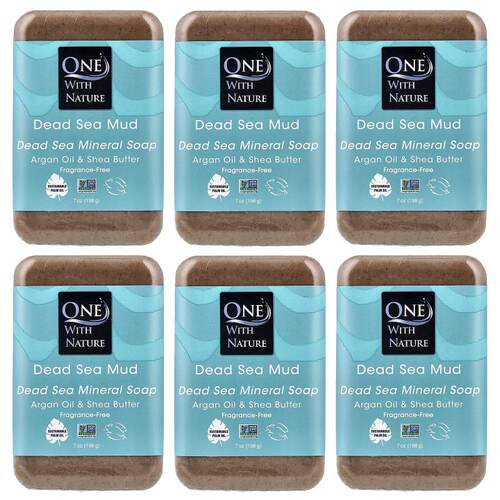 One with Nature,Dead Sea Mud Mineral Bar Soap, Fragrance-Fre