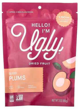 Hello! I'm Ugly,水果干，梅子切片，3 盎司（85 克）