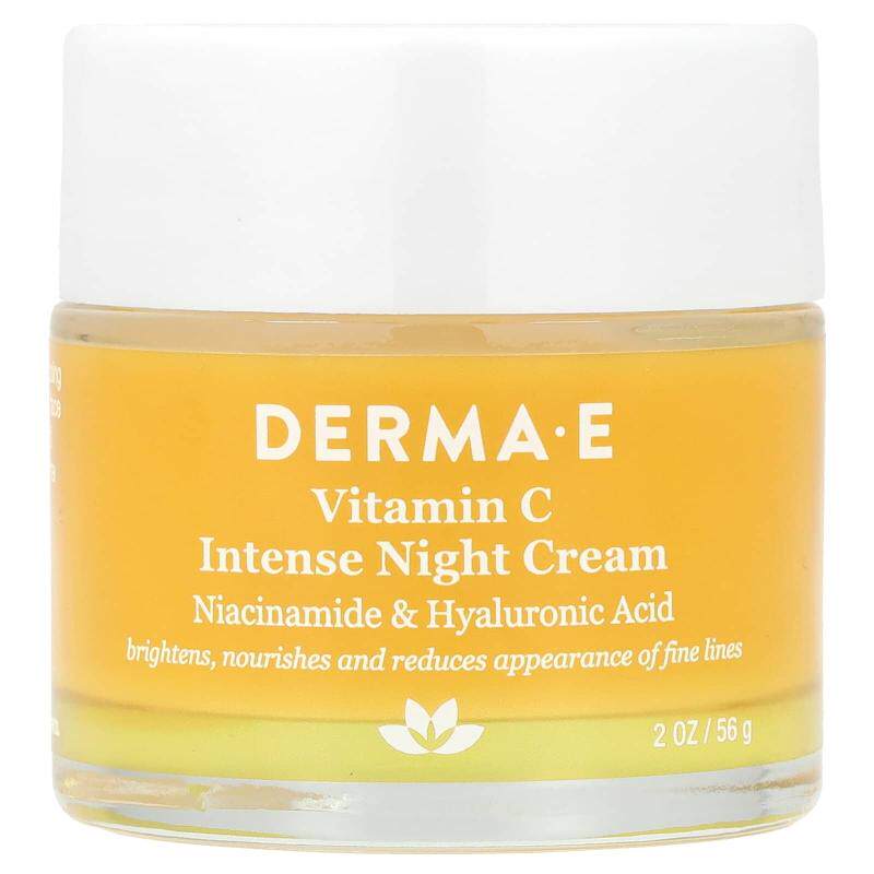 DERMA E维生素C深层晚霜夜间润肤霜和乳霜晚间独处润泽水润相伴