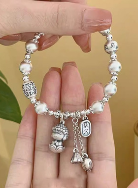 小众设计民族风古法圆珠手串宝宝佛两世欢手链女简约百搭新款