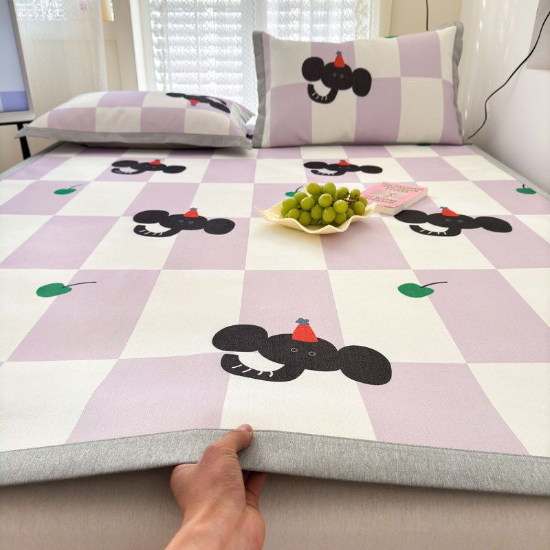 A类卡通冰藤席三件套夏季冰丝席子可G折叠凉感席子可水洗夏天软席,床上用品,冰丝席,淘宝优惠券,粉丝福利购,淘宝优惠卷