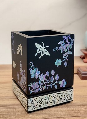 中式珍珠贝雕螺钿首饰盒项链v戒指收纳盒婚庆结婚礼物女士闺蜜礼