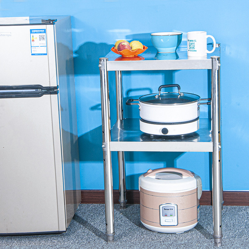 不锈钢正方形小厨房置物架灶台支架微波炉落地双层烤W箱锅收纳架,厨房/烹饪用具,厨房置物架/置物柜/角架,淘宝优惠券,粉丝福利购,淘宝优惠卷