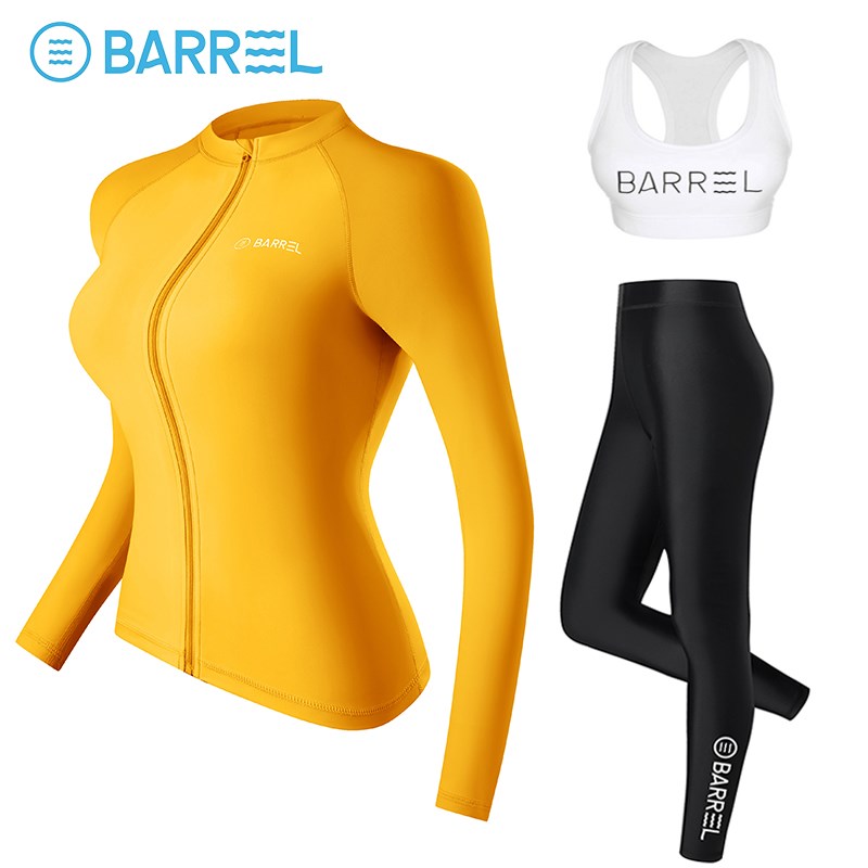 新款韩国潜水服女分体浮潜泳衣保守长袖长裤显瘦冲V浪服水母衣套