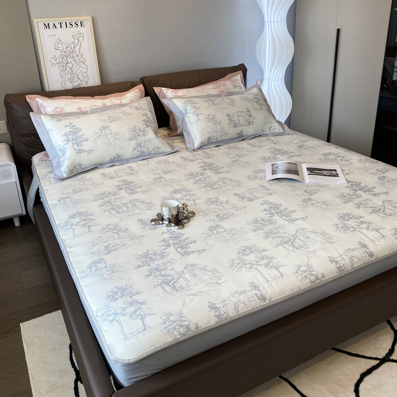 A类抗菌b冰丝凉席三件套床笠夏季可水洗冰感软席空调席子法式高级,床上用品,冰丝席,淘宝优惠券,粉丝福利购,淘宝优惠卷