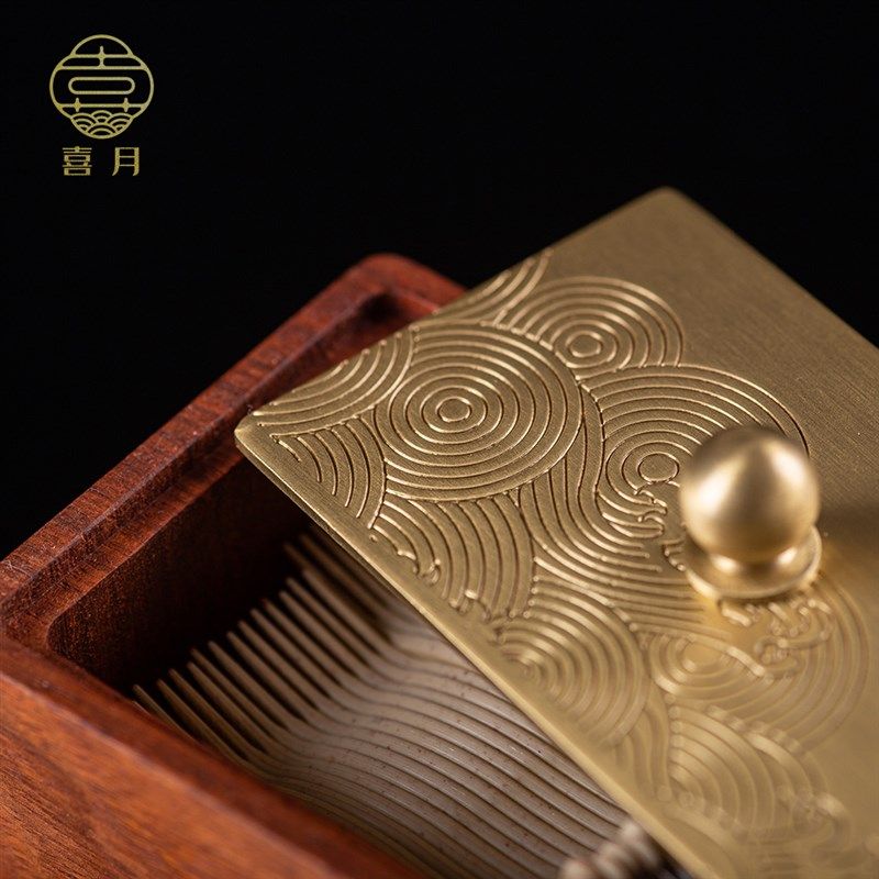 喜月中式黄铜牙线盒收纳高档w棉签盒牙签盒家用个性创意时尚牙签