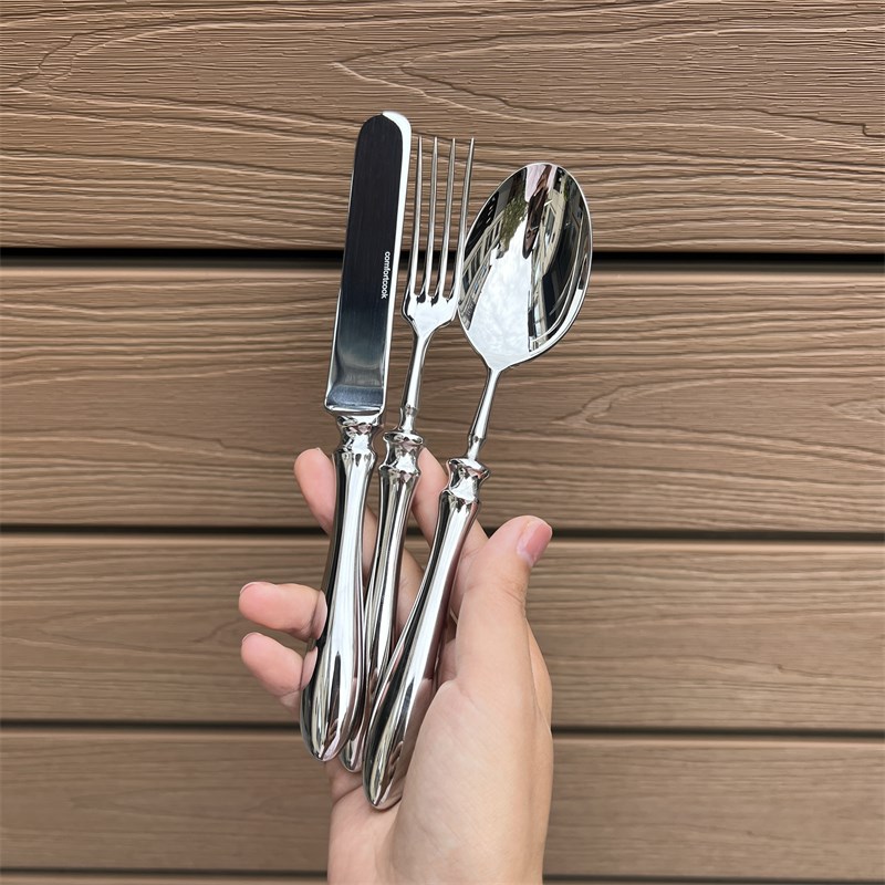 【高级】刀叉套装18-10不锈钢牛排G刀叉勺三件套西餐餐具叉勺子