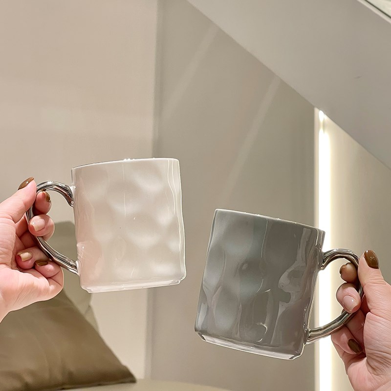 轻奢喝水杯家用套装客厅高v级感陶瓷马克杯杯子茶杯早餐杯杯具套