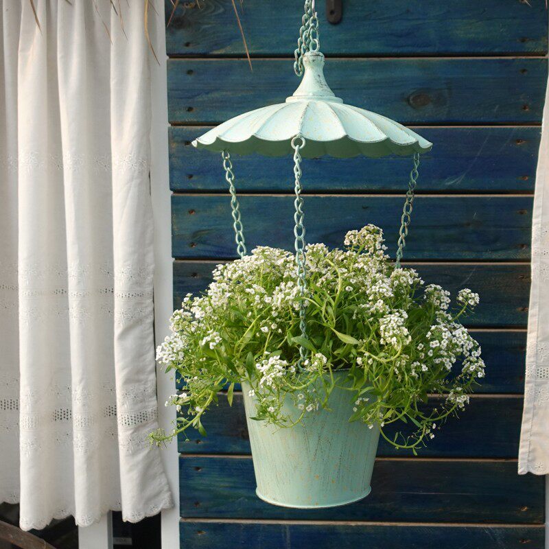 笨笨园艺铁艺f降落伞垂吊盆 装饰盆器 铁艺吊篮 复古做旧欧式乡村,鲜花速递/花卉仿真/绿植园艺,花盆,淘宝优惠券,粉丝福利购,淘宝优惠卷