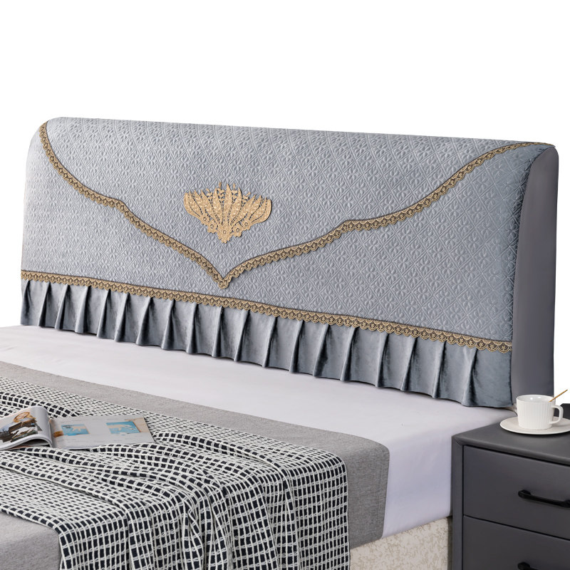 新布艺全包床头罩实木床头套加厚欧式皮F床防尘罩1.5m1.8床保护套