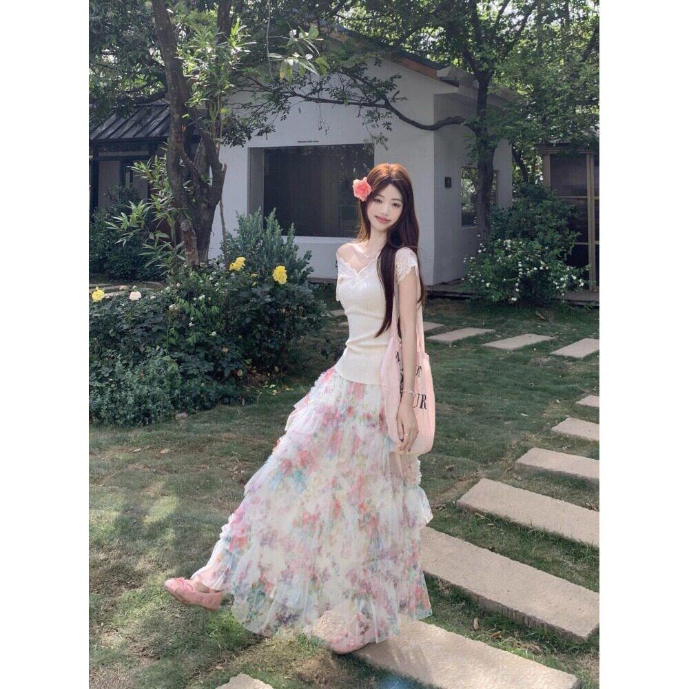甜美度假风超仙套装裙女