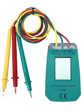 相序表VC850A+电位差计交流相序计 相序仪手持式三相交流电相序测