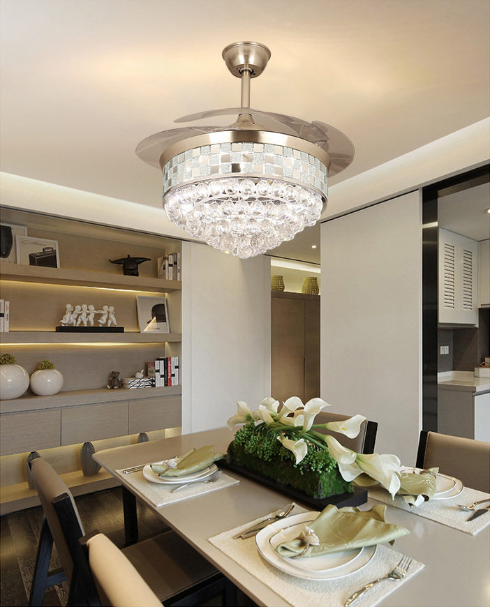 北欧水晶隐形吊扇灯餐厅客厅风扇灯豪华家用现代带灯电风扇吊灯,鲜花速递/花卉仿真/绿植园艺,其它园艺用品,淘宝优惠券,粉丝福利购,淘宝优惠卷