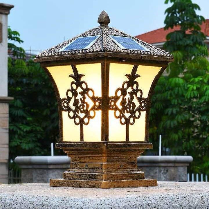 太阳能柱头灯室外庭院灯别墅墙头围墙大门灯家用户外防水门柱灯